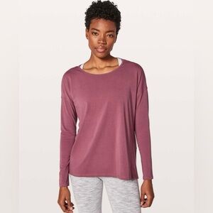 Lululemon Back Into It Long Sleeve | So Merlot | Size 6